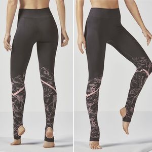 Fabletics Black and Pink Patterned Leggings